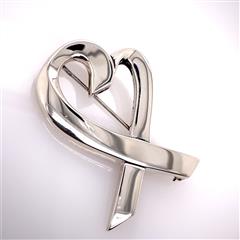 Tiffany & Co. Loving Heart Sterling Silver Brooch